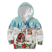 Romania Christmas Kid Hoodie Romanian Folklore Traditional Christmas Mask - Wonder Print Shop
