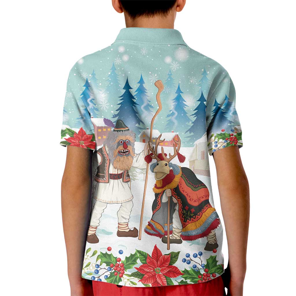 Romania Christmas Kid Polo Shirt Romanian Folklore Traditional Christmas Mask - Wonder Print Shop