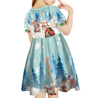 Romania Christmas Kid Short Sleeve Dress Romanian Folklore Traditional Christmas Mask - Wonder Print Shop