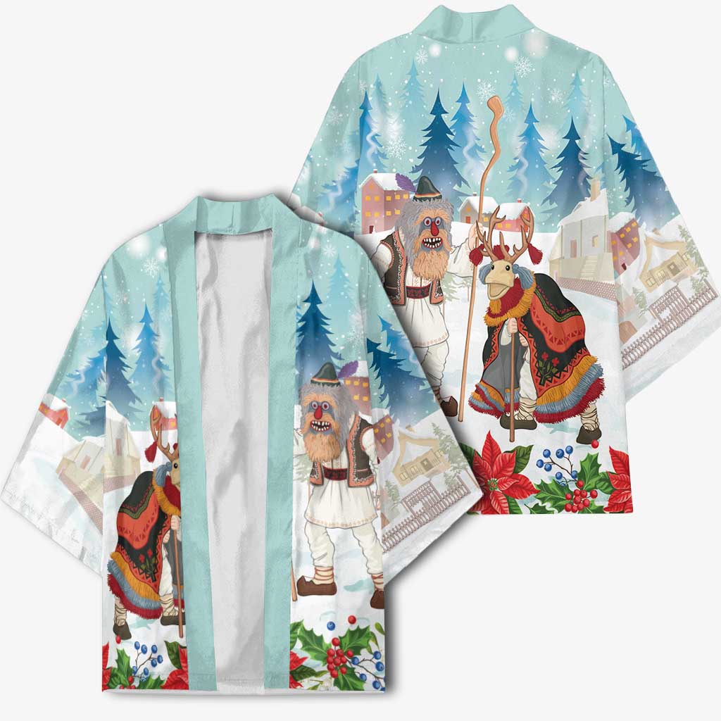 Romania Christmas Kimono Romanian Folklore Traditional Christmas Mask - Wonder Print Shop