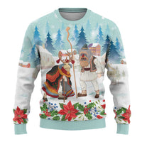 Romania Christmas Ugly Christmas Sweater Romanian Folklore  Traditional Christmas Mask - Wonder Print Shop