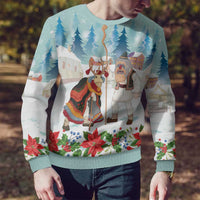 Romania Christmas Ugly Christmas Sweater Romanian Folklore  Traditional Christmas Mask - Wonder Print Shop