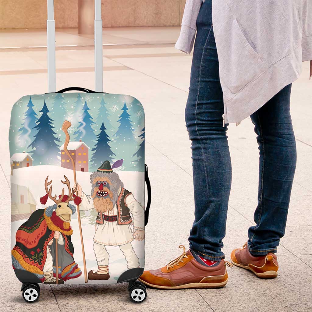 Romania Christmas Luggage Cover Romanian Folklore Traditional Christmas Mask - Wonder Print Shop