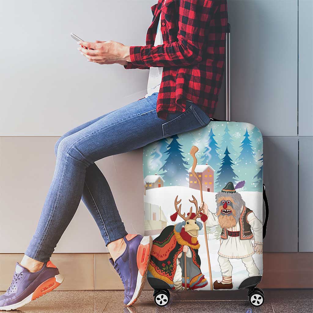 Romania Christmas Luggage Cover Romanian Folklore Traditional Christmas Mask - Wonder Print Shop