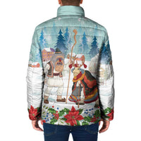 Romania Christmas Padded Jacket Romanian Folklore Traditional Christmas Mask - Wonder Print Shop
