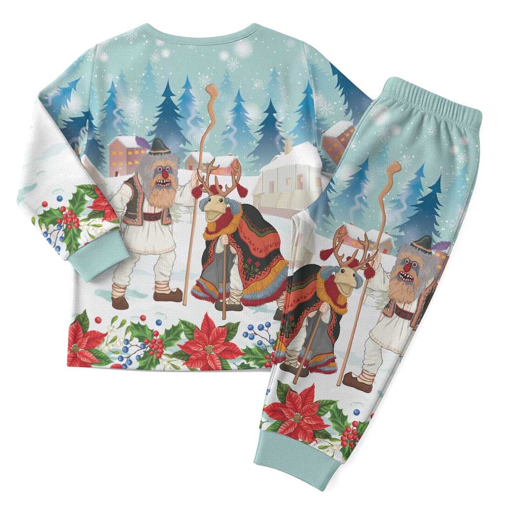 Romania Christmas Pajama Set Romanian Folklore  Traditional Christmas Mask - Wonder Print Shop
