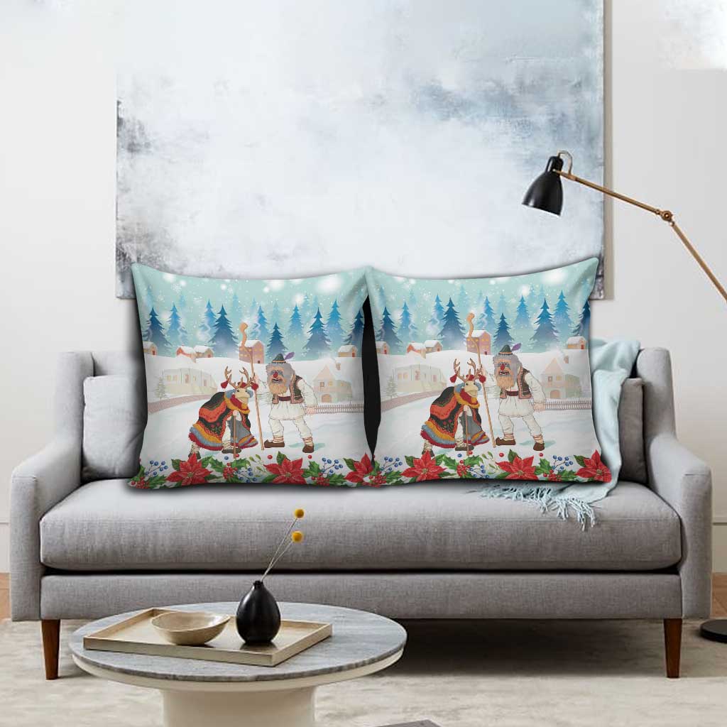 Romania Christmas Pillow Cover Romanian Folklore Traditional Christmas Mask - Wonder Print Shop