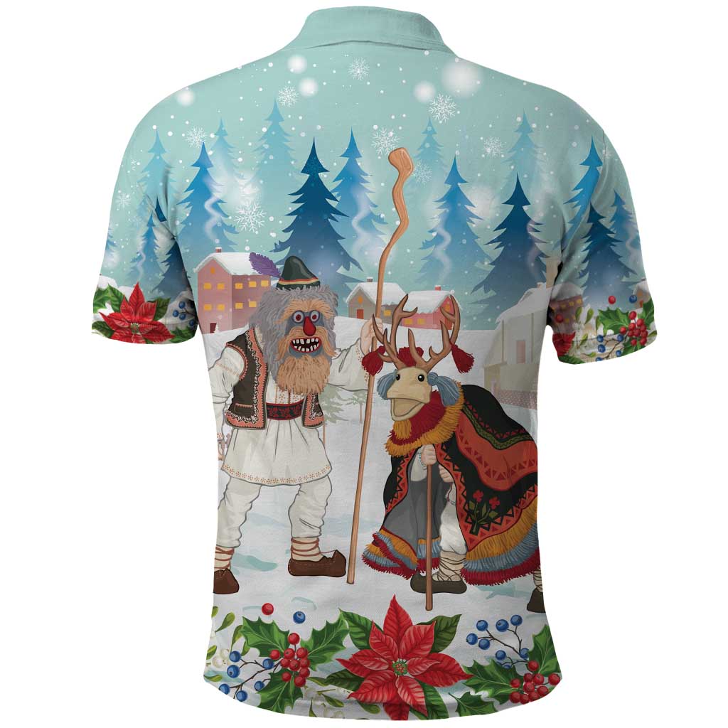 Romania Christmas Polo Shirt Romanian Folklore Traditional Christmas Mask - Wonder Print Shop