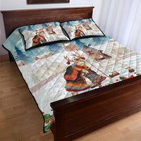 Romania Christmas Quilt Bed Set Romanian Folklore Traditional Christmas Mask - Wonder Print Shop