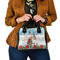 Romania Christmas Shoulder Handbag Romanian Folklore Traditional Christmas Mask - Wonder Print Shop