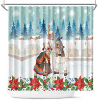 Romania Christmas Shower Curtain Romanian Folklore Traditional Christmas Mask - Wonder Print Shop