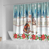 Romania Christmas Shower Curtain Romanian Folklore Traditional Christmas Mask - Wonder Print Shop