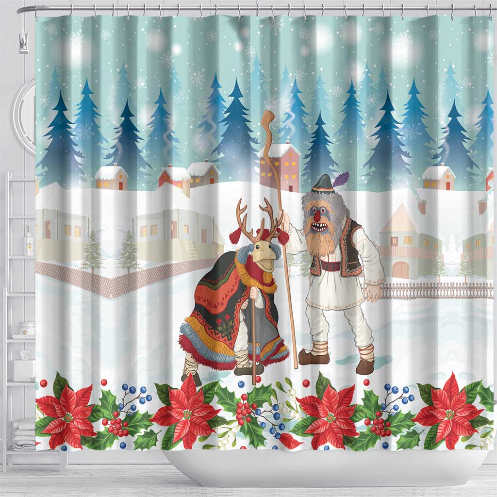 Romania Christmas Shower Curtain Romanian Folklore Traditional Christmas Mask - Wonder Print Shop