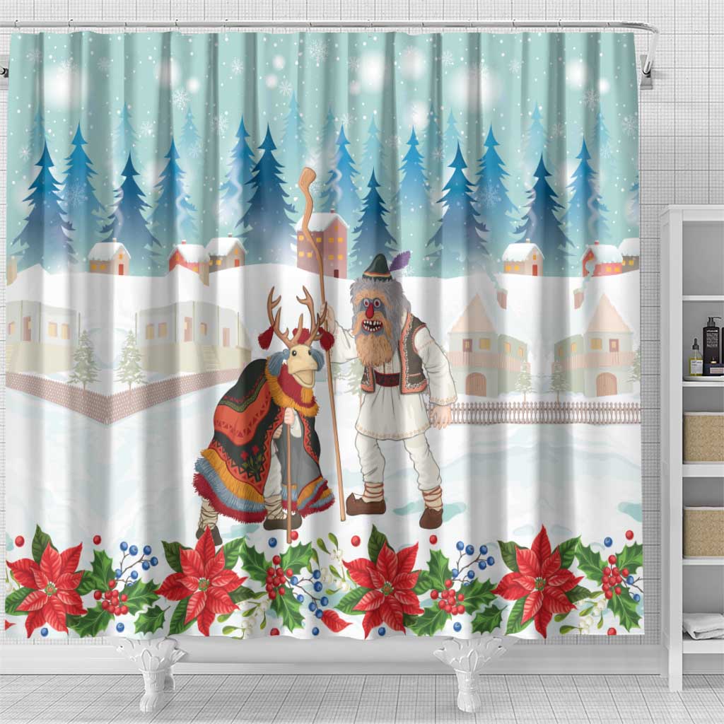 Romania Christmas Shower Curtain Romanian Folklore Traditional Christmas Mask - Wonder Print Shop