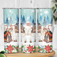 Romania Christmas Skinny Tumbler Romanian Folklore Traditional Christmas Mask - Wonder Print Shop