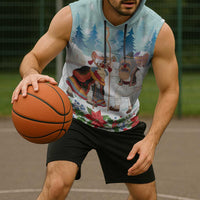 Romania Christmas Sleeveless Hoodie Romanian Folklore Traditional Christmas Mask - Wonder Print Shop