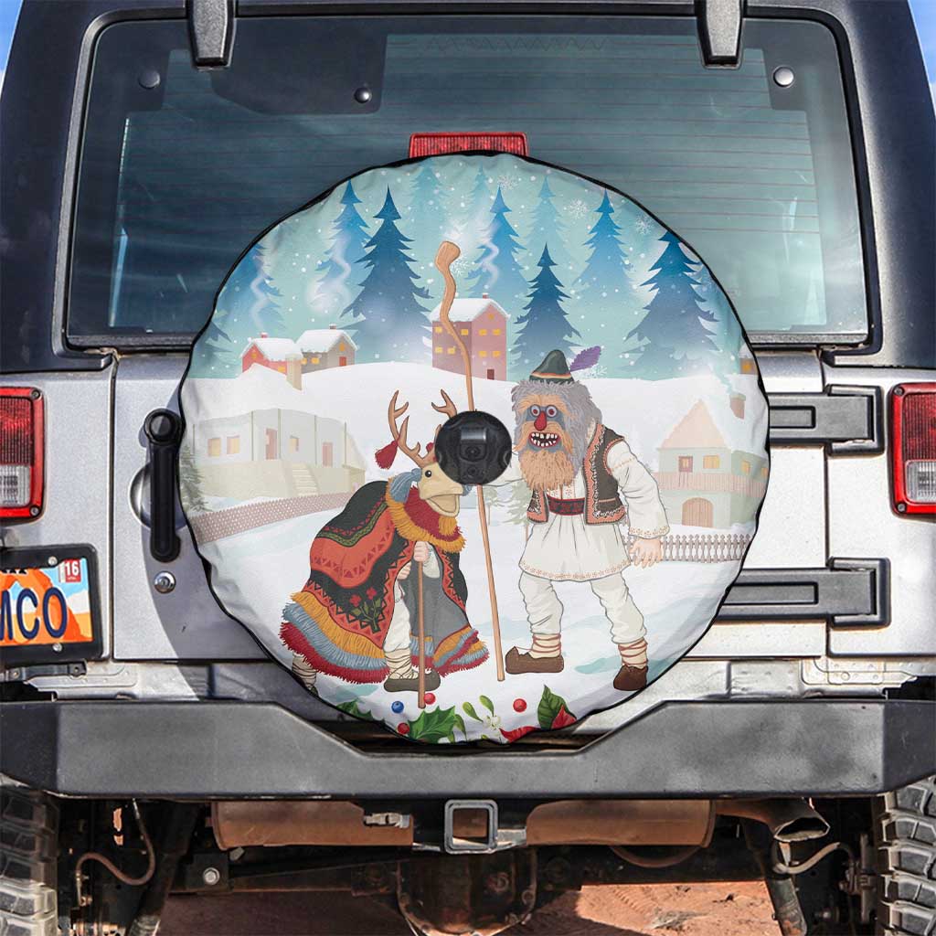 Romania Christmas Spare Tire Cover Romanian Folklore Traditional Christmas Mask - Wonder Print Shop
