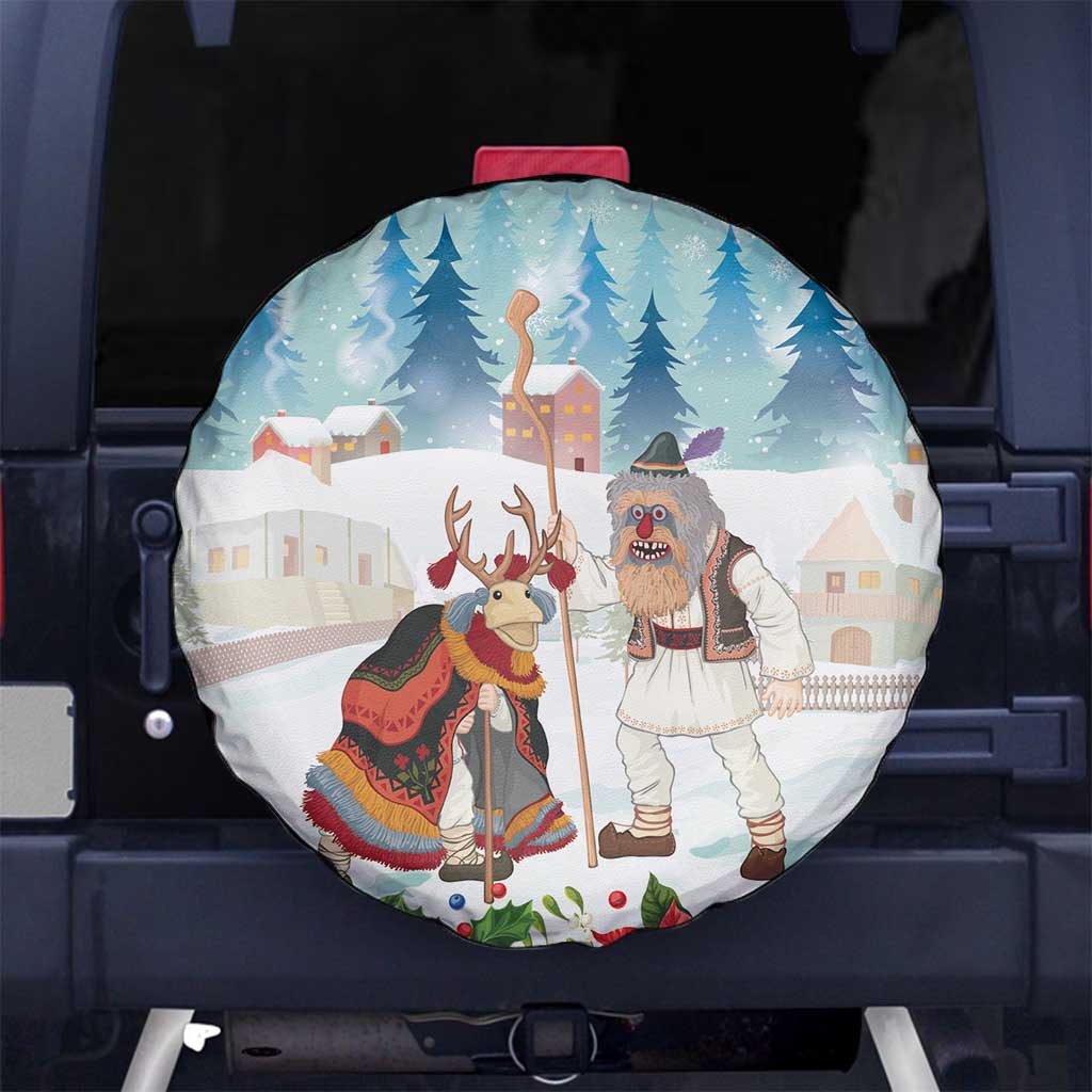 Romania Christmas Spare Tire Cover Romanian Folklore Traditional Christmas Mask - Wonder Print Shop