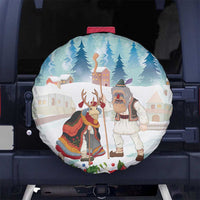 Romania Christmas Spare Tire Cover Romanian Folklore Traditional Christmas Mask - Wonder Print Shop