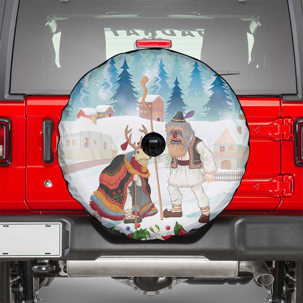 Romania Christmas Spare Tire Cover Romanian Folklore Traditional Christmas Mask - Wonder Print Shop