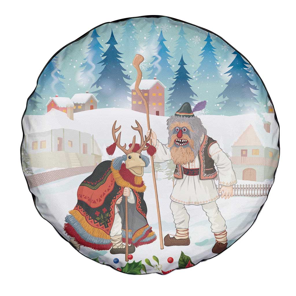 Romania Christmas Spare Tire Cover Romanian Folklore Traditional Christmas Mask - Wonder Print Shop
