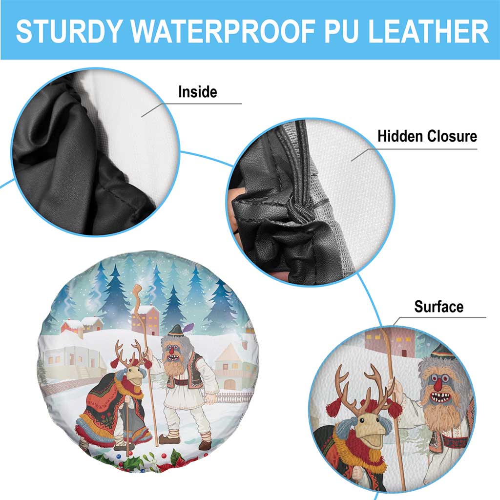 Romania Christmas Spare Tire Cover Romanian Folklore Traditional Christmas Mask - Wonder Print Shop