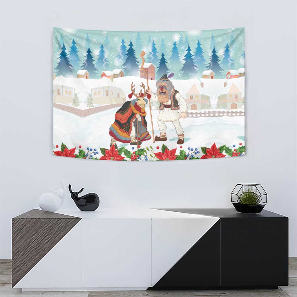 Romania Christmas Tapestry Romanian Folklore Traditional Christmas Mask - Wonder Print Shop
