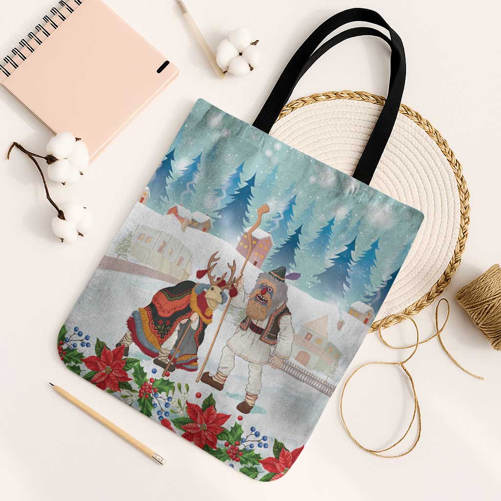 Romania Christmas Tote Bag Romanian Folklore Traditional Christmas Mask - Wonder Print Shop