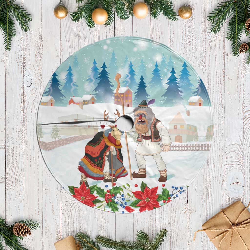 Romania Christmas Tree Skirt Romanian Folklore  Traditional Christmas Mask - Wonder Print Shop
