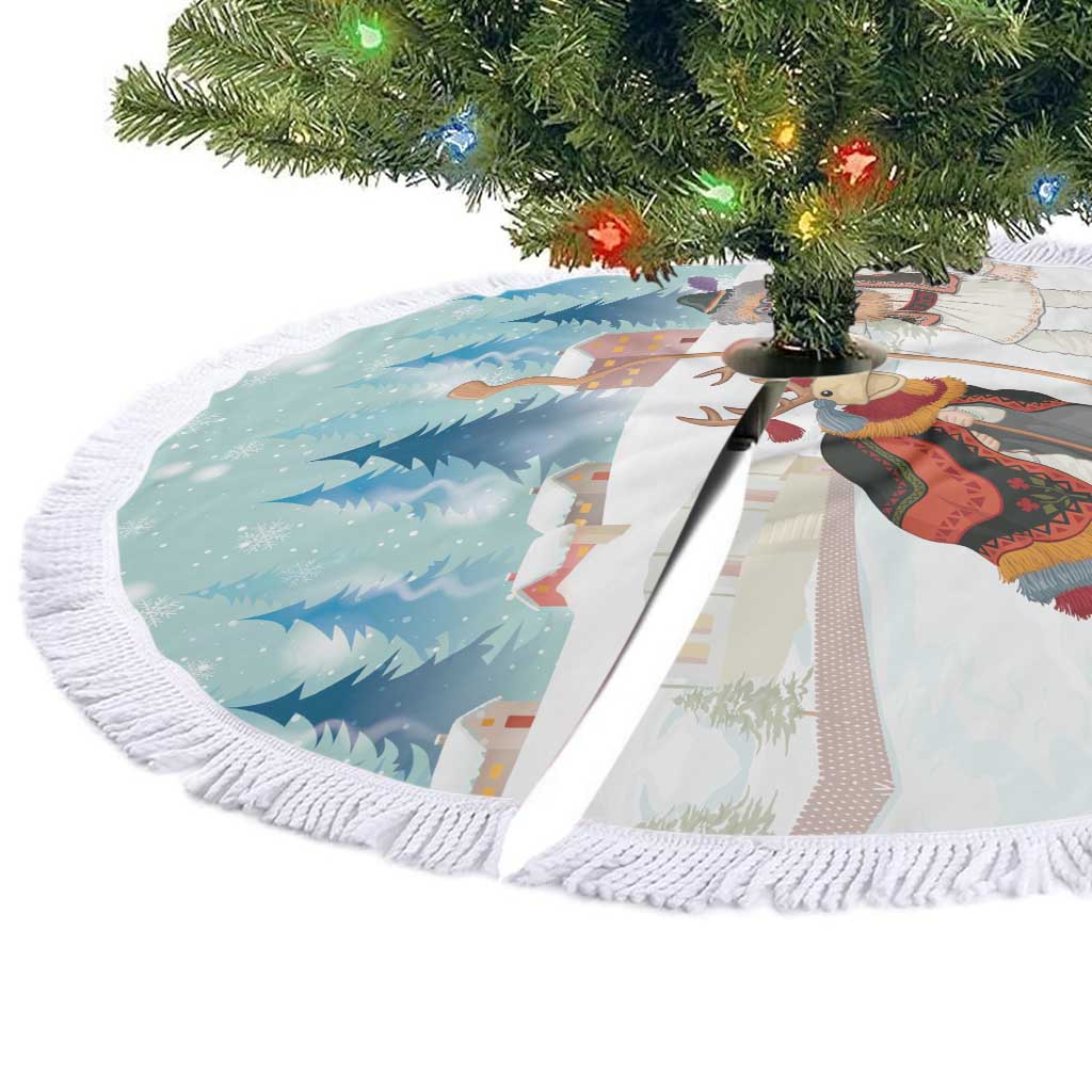 Romania Christmas Tree Skirt Romanian Folklore  Traditional Christmas Mask - Wonder Print Shop