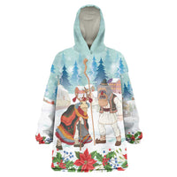 Romania Christmas Wearable Blanket Hoodie Romanian Folklore Traditional Christmas Mask - Wonder Print Shop