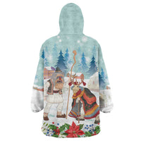 Romania Christmas Wearable Blanket Hoodie Romanian Folklore Traditional Christmas Mask - Wonder Print Shop
