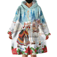 Romania Christmas Wearable Blanket Hoodie Romanian Folklore Traditional Christmas Mask - Wonder Print Shop