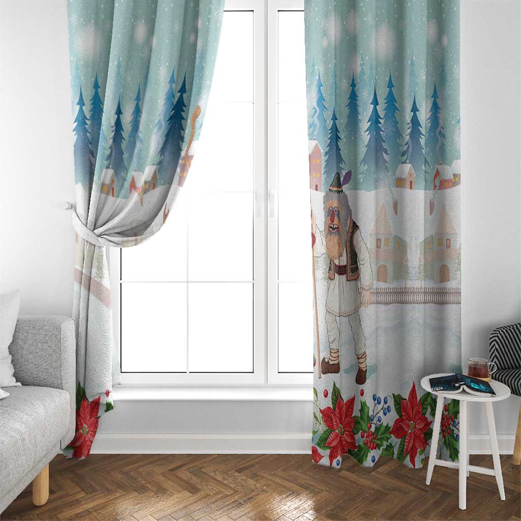 Romania Christmas Window Curtain Romanian Folklore Traditional Christmas Mask - Wonder Print Shop
