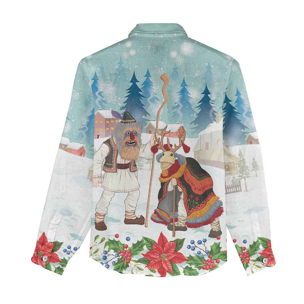 Romania Christmas Women Casual Shirt Romanian Folklore Traditional Christmas Mask - Wonder Print Shop