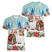 Romania Christmas Women V-Neck T-Shirt Romanian Folklore Traditional Christmas Mask - Wonder Print Shop