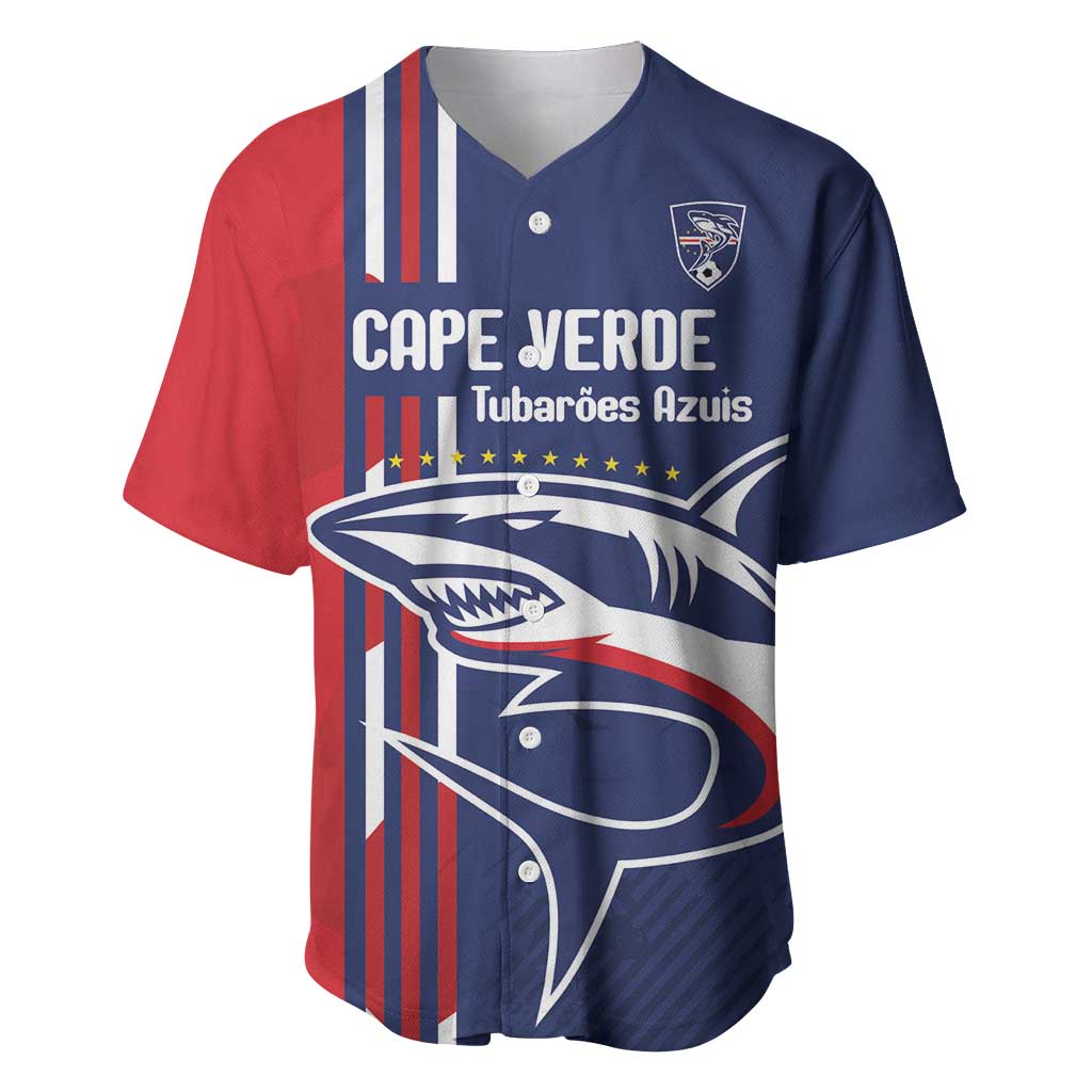 Cape Verde Football Baseball Jersey Tubaroes Azuis Pride - Wonder Print Shop