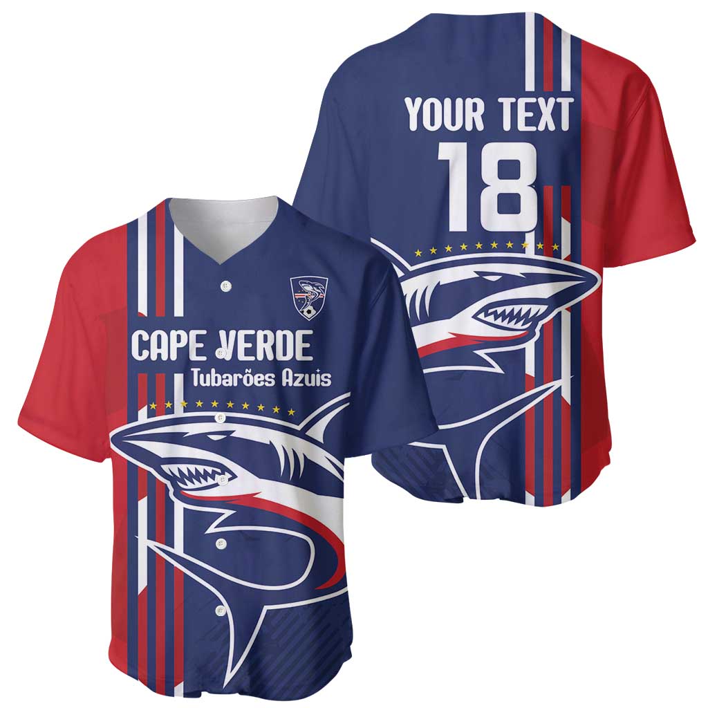 Cape Verde Football Baseball Jersey Tubaroes Azuis Pride - Wonder Print Shop