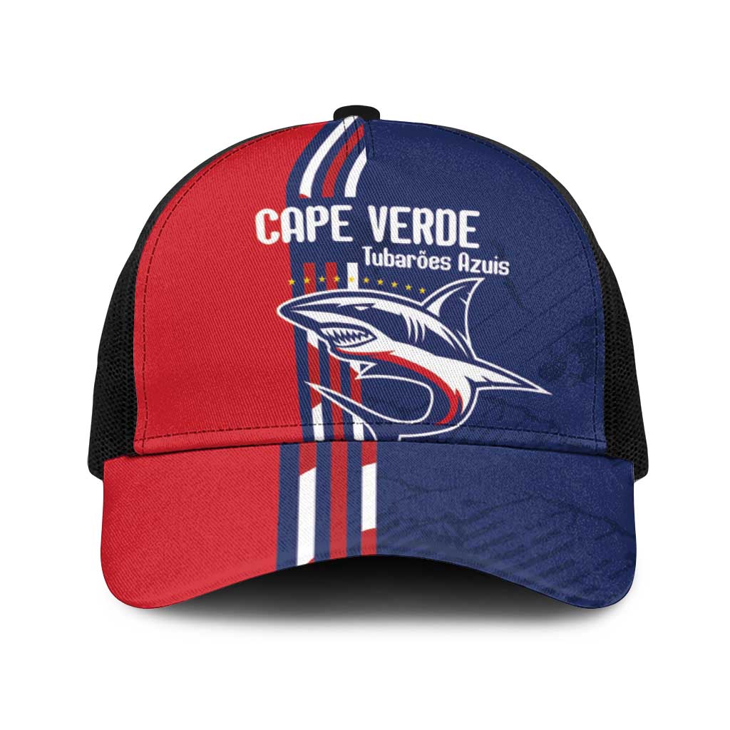 Cape Verde Football Baseball Net Cap Tubaroes Azuis Pride - Wonder Print Shop