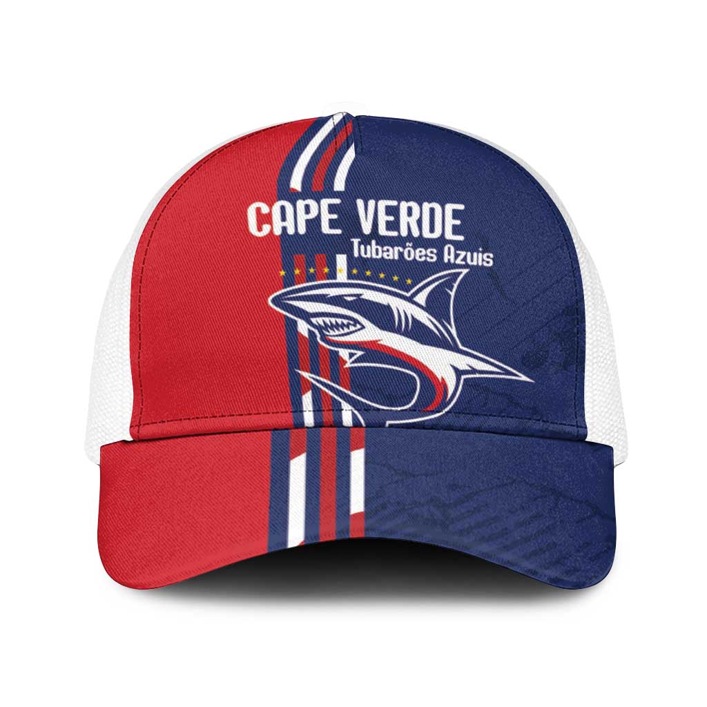 Cape Verde Football Baseball Net Cap Tubaroes Azuis Pride - Wonder Print Shop