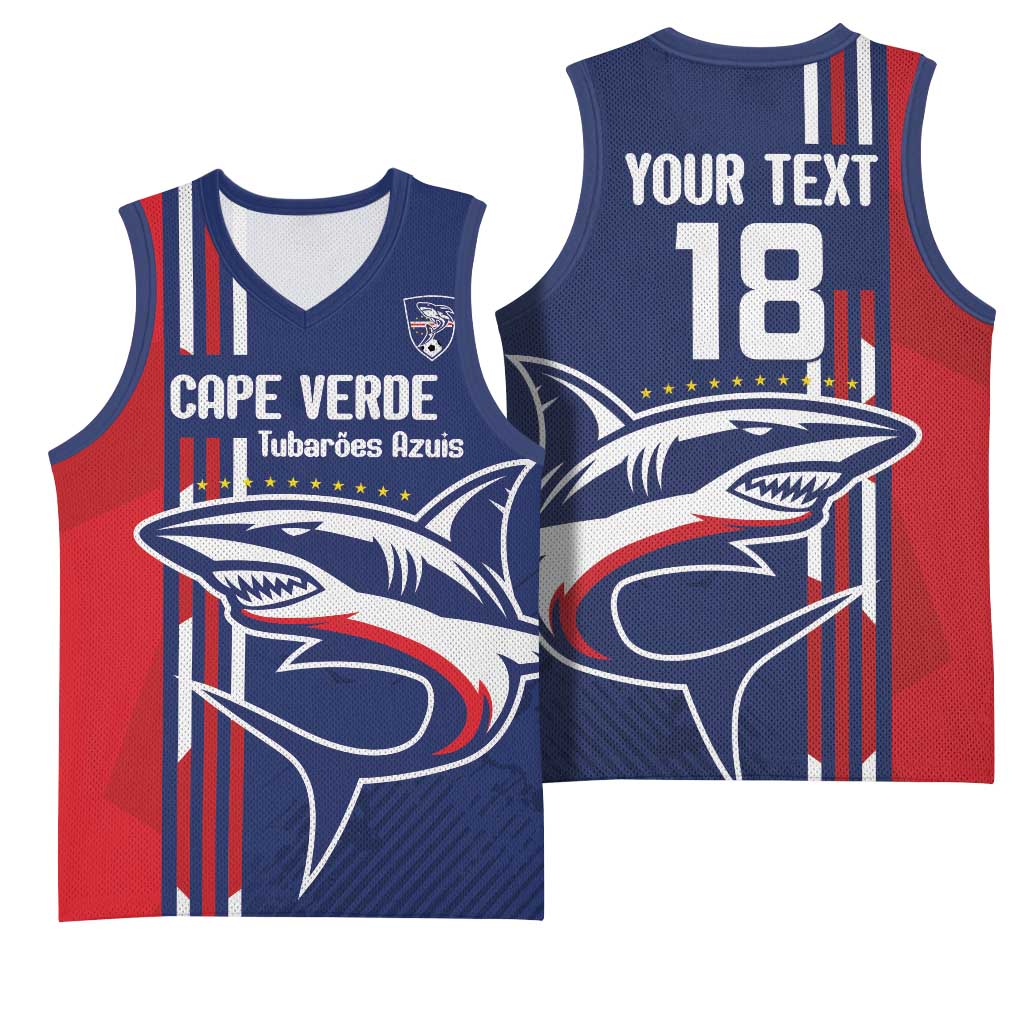 Cape Verde Football Basketball Jersey Tubaroes Azuis Pride - Wonder Print Shop