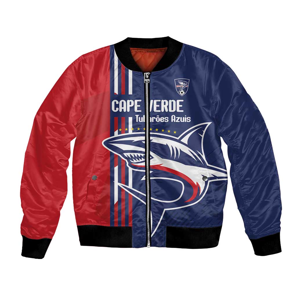 Cape Verde Football Bomber Jacket Tubaroes Azuis Pride - Wonder Print Shop