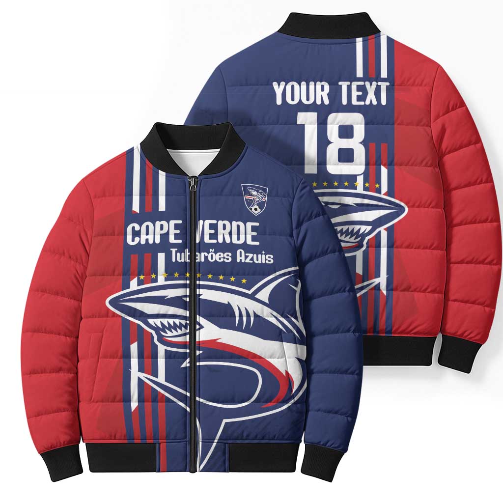 Cape Verde Football Bomber Puffer Jacket Tubaroes Azuis Pride - Wonder Print Shop