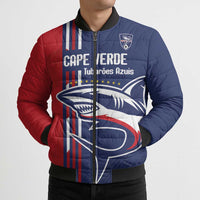Cape Verde Football Bomber Puffer Jacket Tubaroes Azuis Pride - Wonder Print Shop