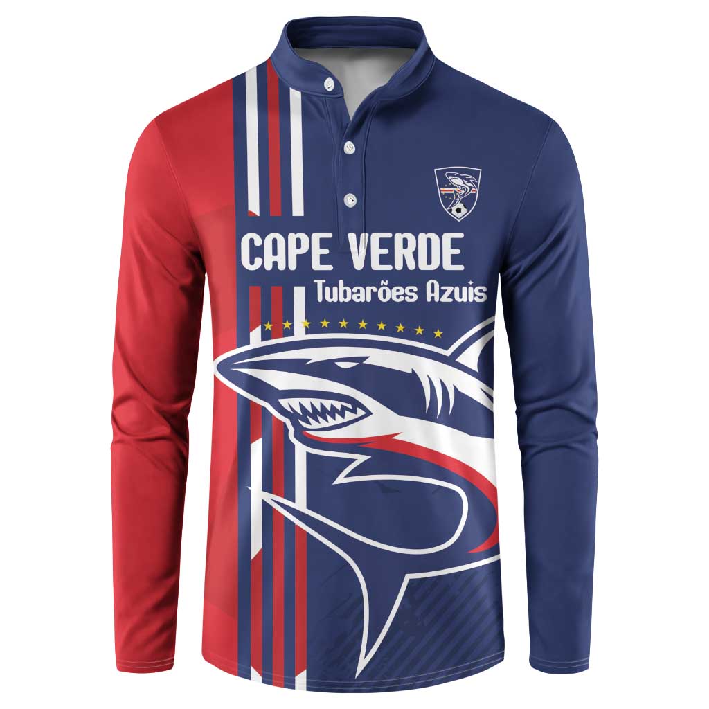 Cape Verde Football Button Sweatshirt Tubaroes Azuis Pride - Wonder Print Shop