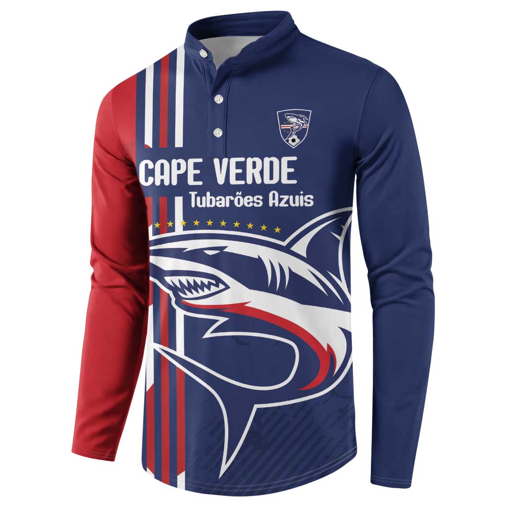 Cape Verde Football Button Sweatshirt Tubaroes Azuis Pride - Wonder Print Shop