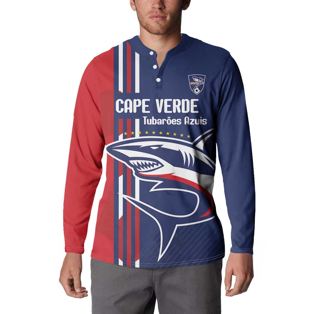 Cape Verde Football Button Sweatshirt Tubaroes Azuis Pride - Wonder Print Shop