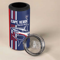 Cape Verde Football 4 in 1 Can Cooler Tumbler Tubaroes Azuis Pride - Wonder Print Shop