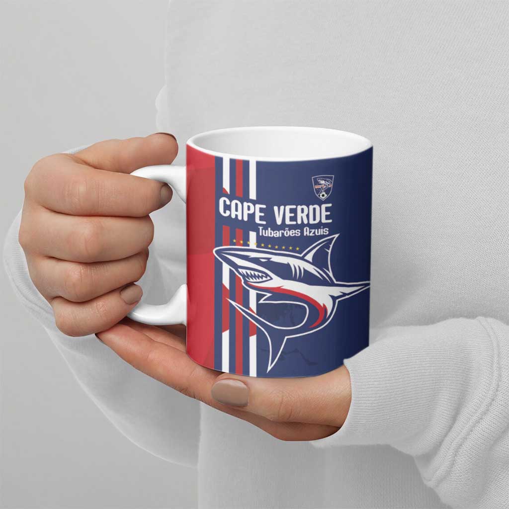 Cape Verde Football Ceramic Mug Tubaroes Azuis Pride - Wonder Print Shop