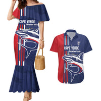 Cape Verde Football Couples Matching Mermaid Dress and Hawaiian Shirt Tubaroes Azuis Pride - Wonder Print Shop